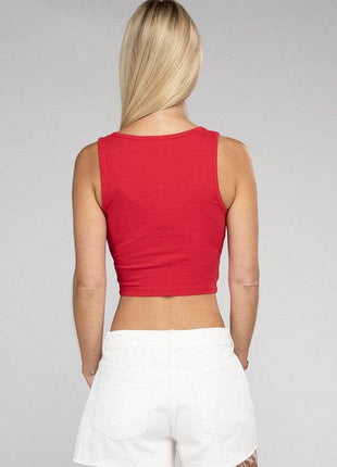 Cotton Square Neck Cropped Cami Top - MimiStylez