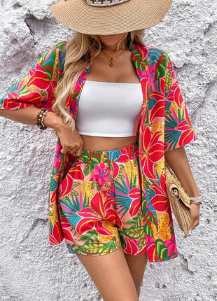 Printed Half Sleeve Top and Shorts Set - MimiStylez