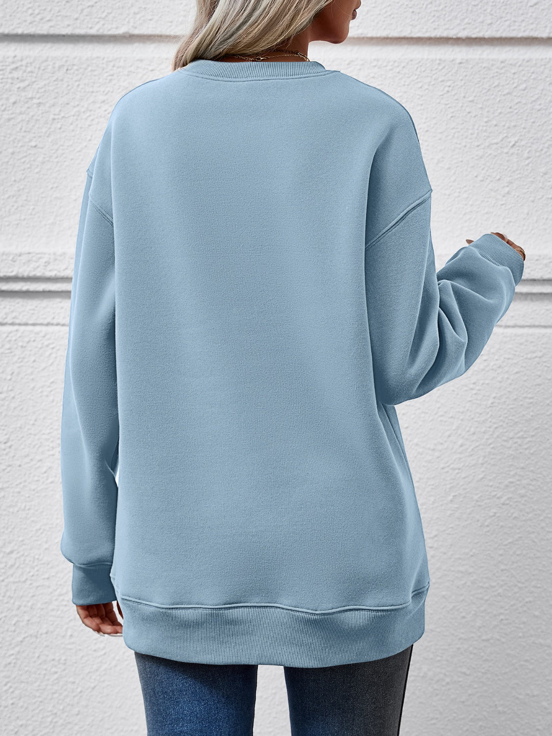 Faceless Gnomes Graphic Drop Shoulder Sweatshirt