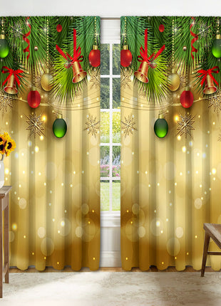2PCs Digital Printed Christmas Curtains
