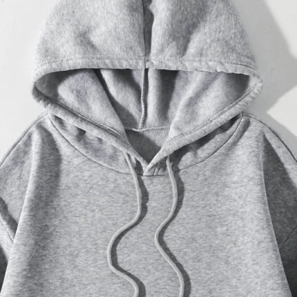 Drawstring Dropped Shoulder Hoodie - MimiStylez