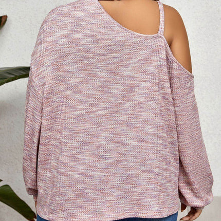 Plus Size Mock Neck Cutout Shoulder Blouse - MimiStylez