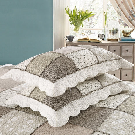 Juego de edredón de tres piezas de algodón puro lavado, grueso y antideslizante