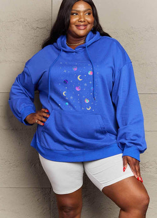 Simply Love Simply Love Full Size Dropped Shoulder Star & Moon Graphic Hoodie - MimiStylez