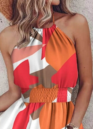 Paisley Print Halter Neck Mini Dress - MimiStylez