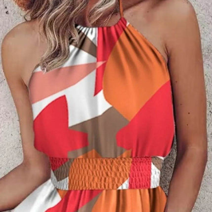 Paisley Print Halter Neck Mini Dress - MimiStylez