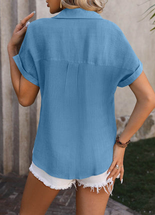 Button Up Short Sleeve Shirt - MimiStylez