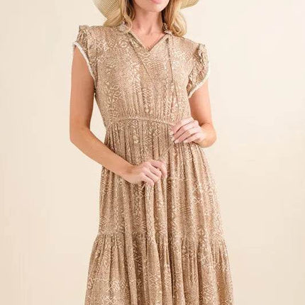 And The Why Boho Printed Tiered Maxi Dress - MimiStylez