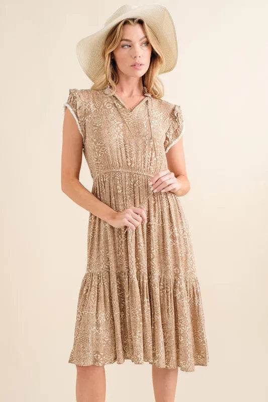 And The Why Boho Printed Tiered Maxi Dress - MimiStylez