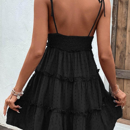 Frill Spaghetti Strap Tiered Dress - MimiStylez