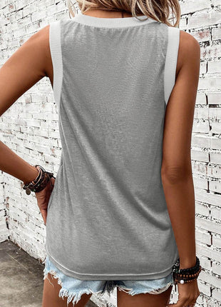 V-Neck Wide Strap Tank - MimiStylez