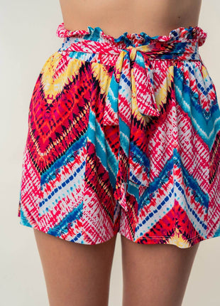 White Birch High Waisted Printed Shorts - MimiStylez