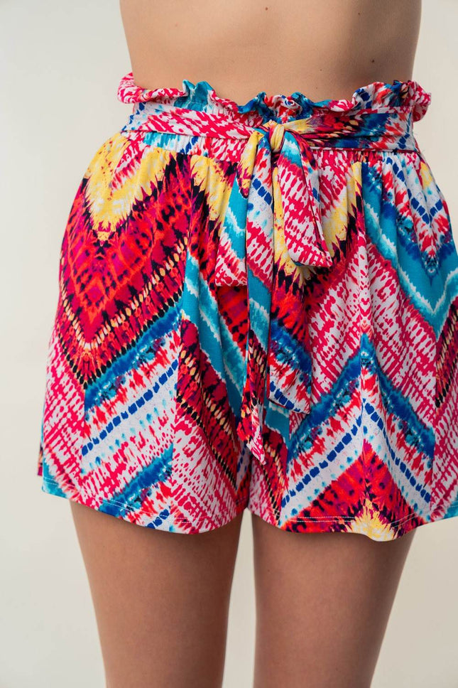 White Birch High Waisted Printed Shorts - MimiStylez