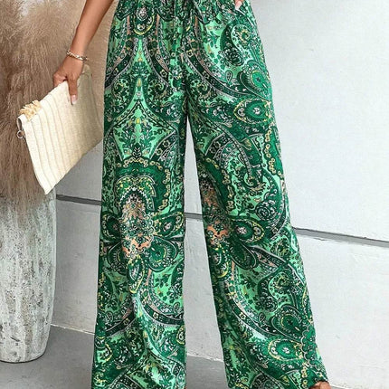 Printed Wide Leg Pants - MimiStylez