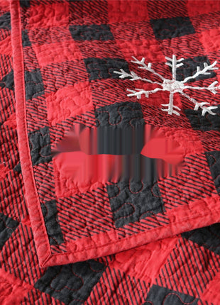 Christmas Cotton Snowflake Embroidery Quilt Three-piece Set
