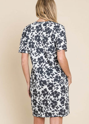 BOMBOM Floral Button Down Mini Dress - MimiStylez