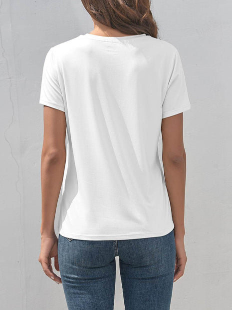 SMILE Round Neck Short Sleeve T-Shirt - MimiStylez