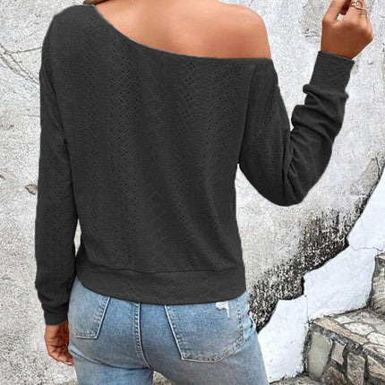 Eyelet Dropped Shoulder Blouse - MimiStylez