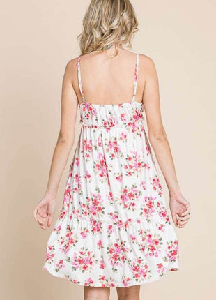 Culture Code Full Size Floral Frill Cami Dress - MimiStylez