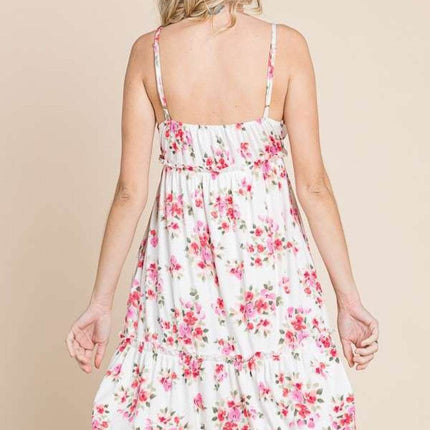 Culture Code Full Size Floral Frill Cami Dress - MimiStylez
