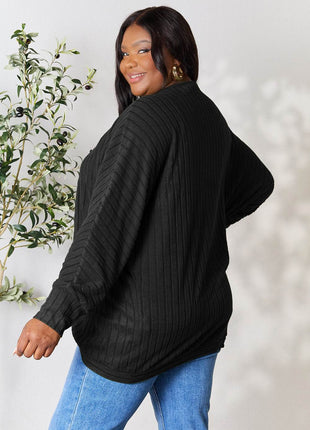 Basic Bae Full Size Ribbed Cocoon Cardigan - MimiStylez