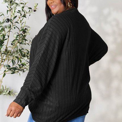 Basic Bae Full Size Ribbed Cocoon Cardigan - MimiStylez