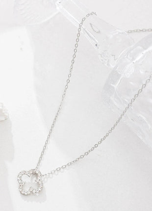 Inlaid Zircon Clover Pendant Necklace - MimiStylez