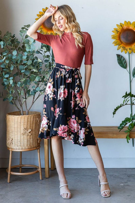 Reborn J Floral Wrap Ruffle Hem Skirt - MimiStylez