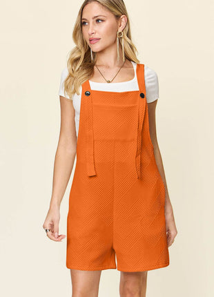 Double Take Full Size Texture Sleeveless Romper - MimiStylez