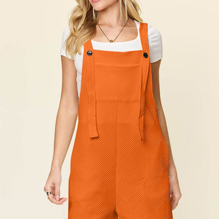 Double Take Full Size Texture Sleeveless Romper - MimiStylez