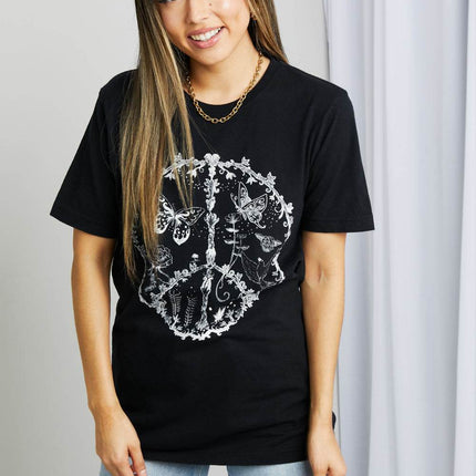 mineB Full Size Butterfly Graphic Tee Shirt - MimiStylez