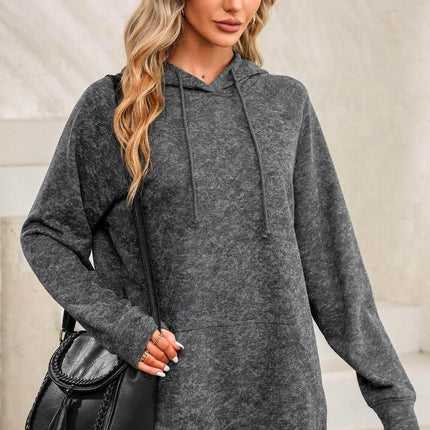 Long Sleeve Front Pocket Hoodie - MimiStylez