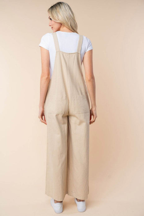 White Birch Sleeveless Wide Leg Jumpsuit - MimiStylez