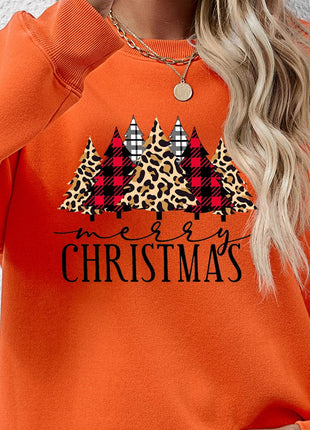MERRY CHRISTMAS Round Neck Long Sleeve Sweatshirt - MimiStylez