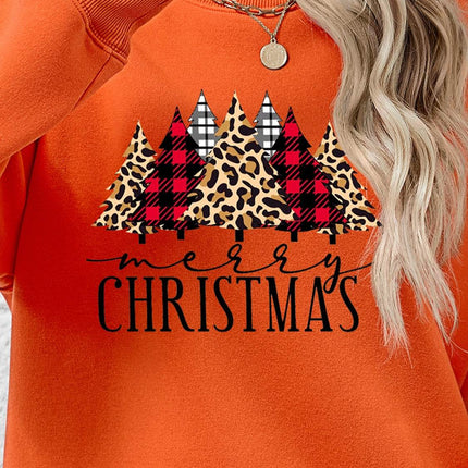 MERRY CHRISTMAS Round Neck Long Sleeve Sweatshirt - MimiStylez
