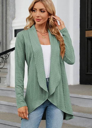 Open Front Long Sleeve Cardigan - MimiStylez