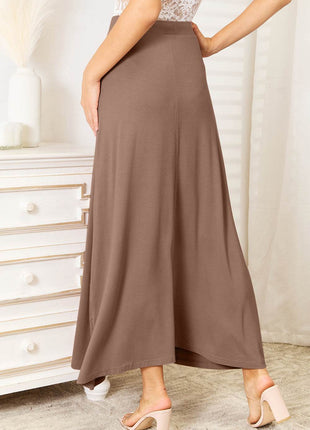 Double Take Full Size Soft Rayon Drawstring Waist Maxi Skirt Rayon - MimiStylez