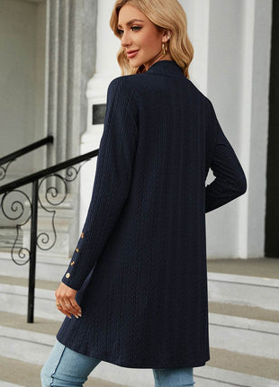 Open Front Long Sleeve Cardigan - MimiStylez