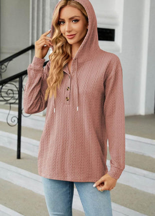 Cable-Knit Long Sleeve Hoodie - MimiStylez