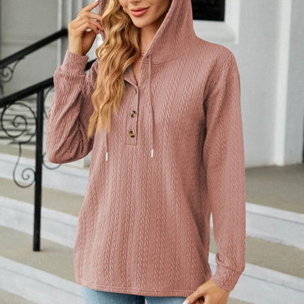 Cable-Knit Long Sleeve Hoodie - MimiStylez