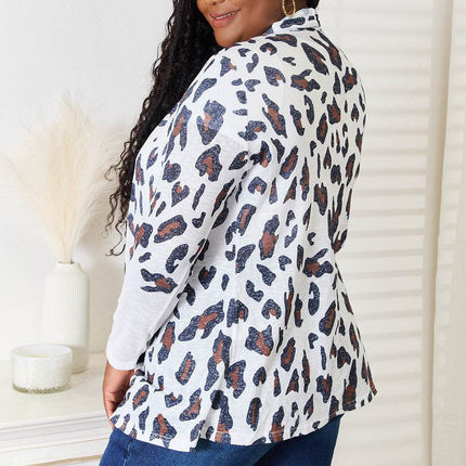 Double Take Leopard Long Sleeve Cardigan - MimiStylez