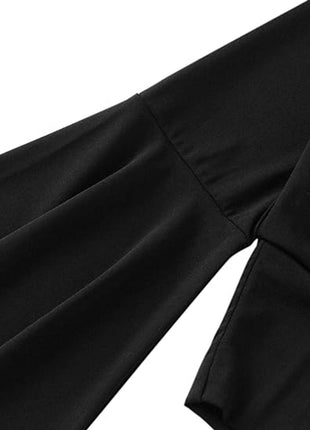 Plunge Flare Sleeve Cropped Top - MimiStylez