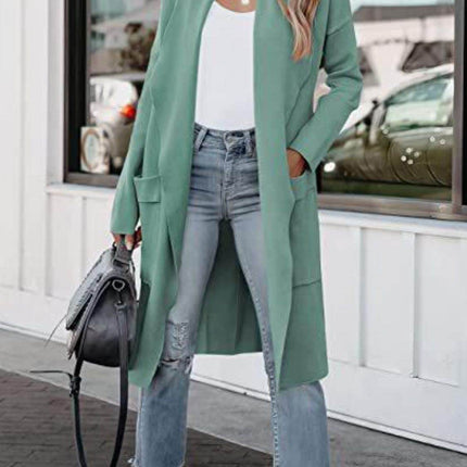 Open Front Dropped Shoulder Outerwear - MimiStylez