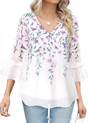 Women's Casual Top Pleated Sleeve - MimiStylez