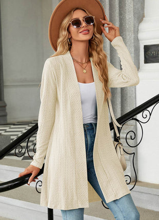 Open Front Long Sleeve Cardigan - MimiStylez