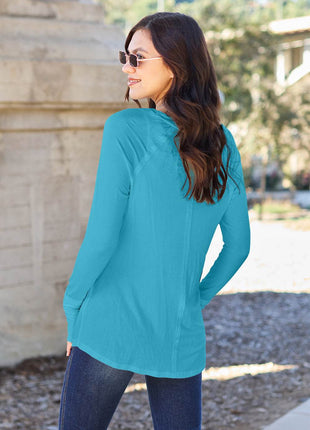 Basic Bae Full Size Round Neck Long Sleeve T-Shirt - MimiStylez