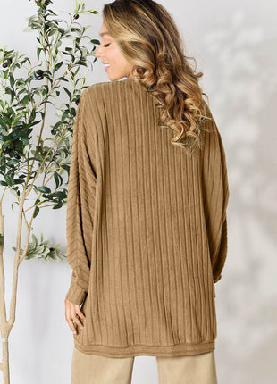 Basic Bae Full Size Ribbed Cocoon Cardigan - MimiStylez