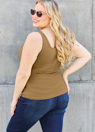 Basic Bae Full Size Square Neck Wide Strap Tank - MimiStylez