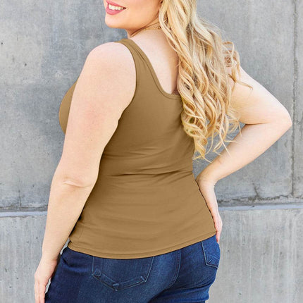 Basic Bae Full Size Square Neck Wide Strap Tank - MimiStylez