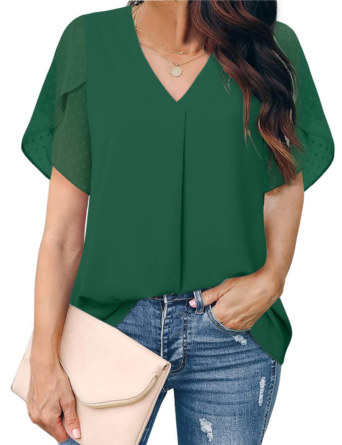 Casual Loose Chiffon Blouse Top For Women